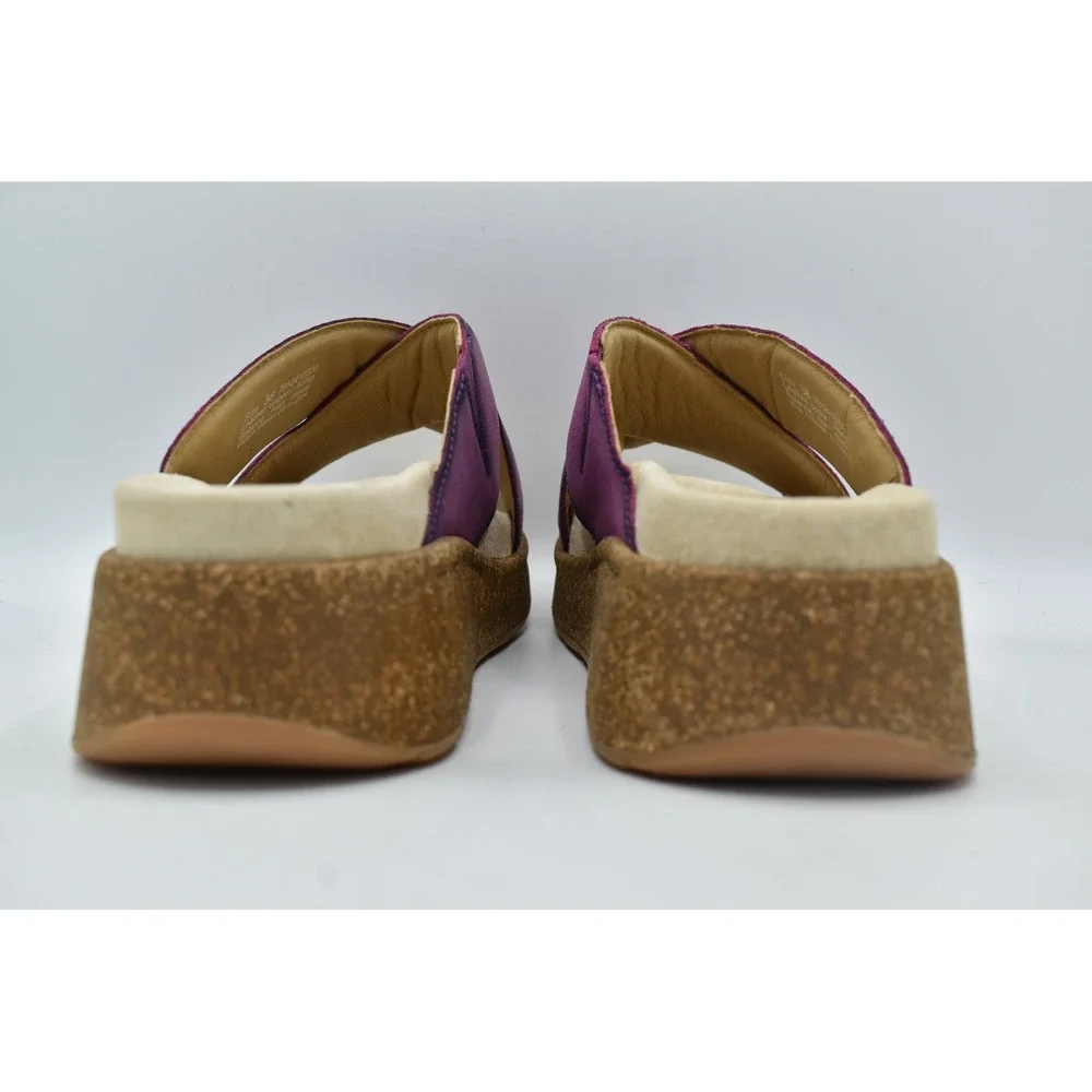 Dansko Bridget Platform Slide Sandals Womens EU 41 Plum Suede New BOHO Beachy